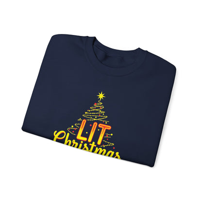 Christmas Sweatshirt - "Lit Christmas" Festive Holiday Crewneck