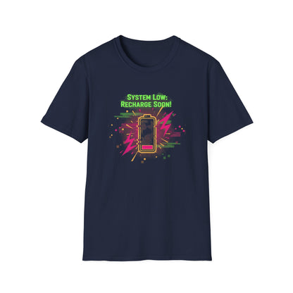 Needs Charging,  T-Shirt — Retro Neon Phone Graphic Tee