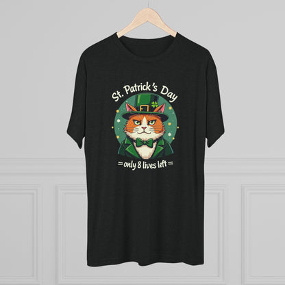St. Patrick’s Day Cat Tee — “Only 8 Lives Left” Funny Irish Holiday Shirt