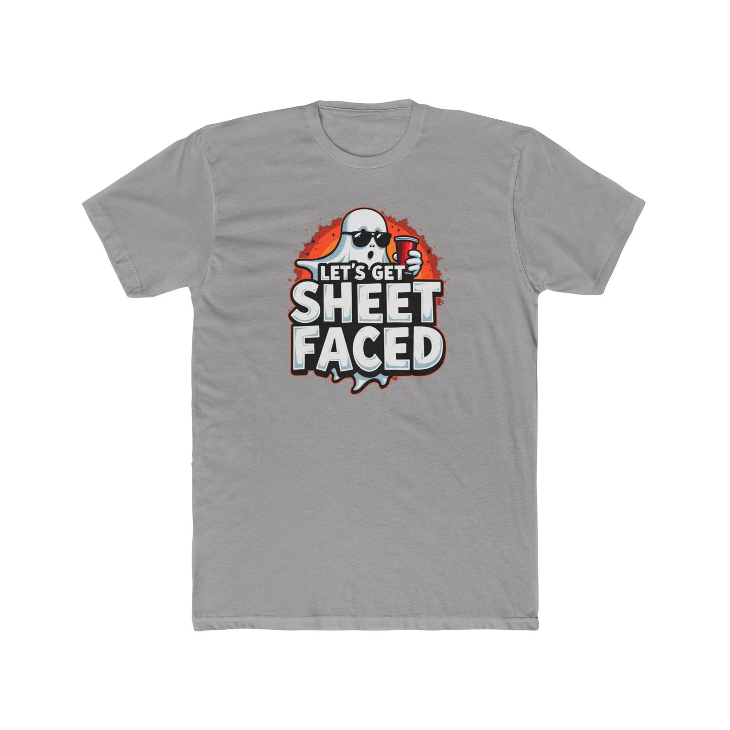 Crew Tee – "Let's Get Sheet Faced" Halloween Ghost Party T‑Shirt