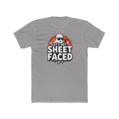 Crew Tee – "Let's Get Sheet Faced" Halloween Ghost Party T‑Shirt