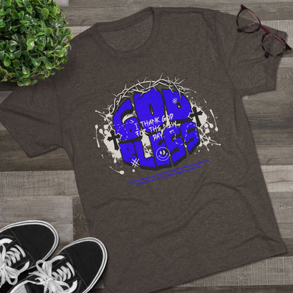 God Bless graphic, Unisex Tri-Blend Crew Tee