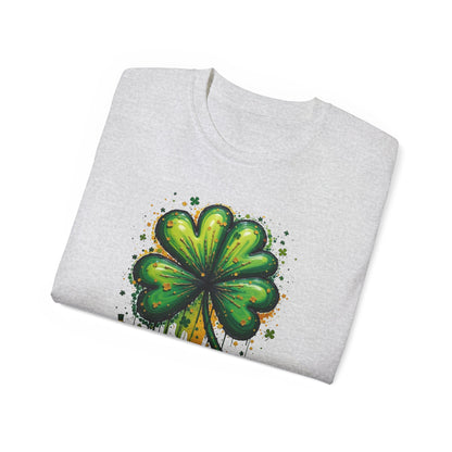 St. Patrick's Day Paint-Splatter Shamrock T-Shirt