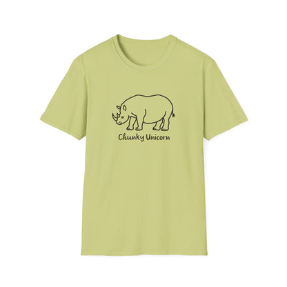 Chunky Unicorn, Rhino, Unisex Softstyle T-Shirt, Funny Tee, Gift for Animal Lovers, Casual Wear, Birthday Present, Unique Graphic Shirt