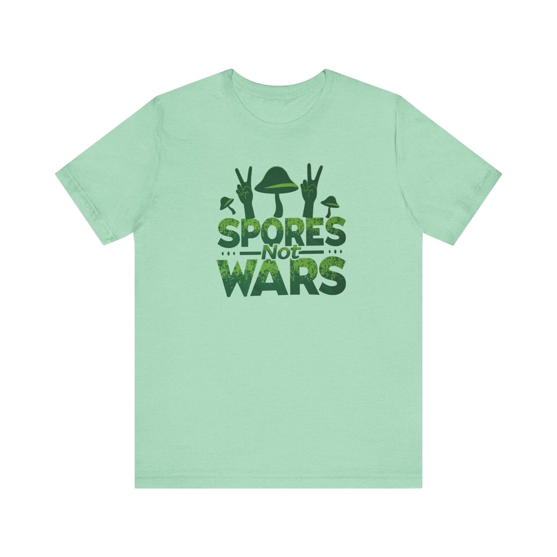 Spores Not Wars - Eco-Friendly Statement Shirt, Casual Wear, Gift for Nature Lovers, Unique Graphic Tee, Sustainable Fashion - Psychonaut Swag