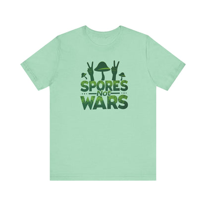 Spores Not Wars - Eco-Friendly Statement Shirt, Casual Wear, Gift for Nature Lovers, Unique Graphic Tee, Sustainable Fashion - Psychonaut Swag