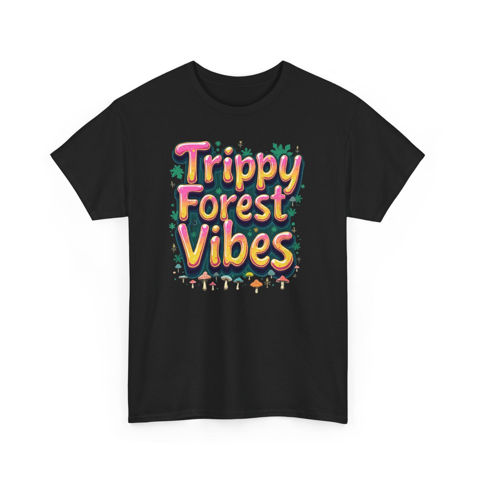 Trippy Forest Vibes Tee, Unisex Cotton T-Shirt, Bohemian Graphic Tee, Psychedelic Shirt, Nature Lover Gift, Festival Apparel - Psychonaut Swag