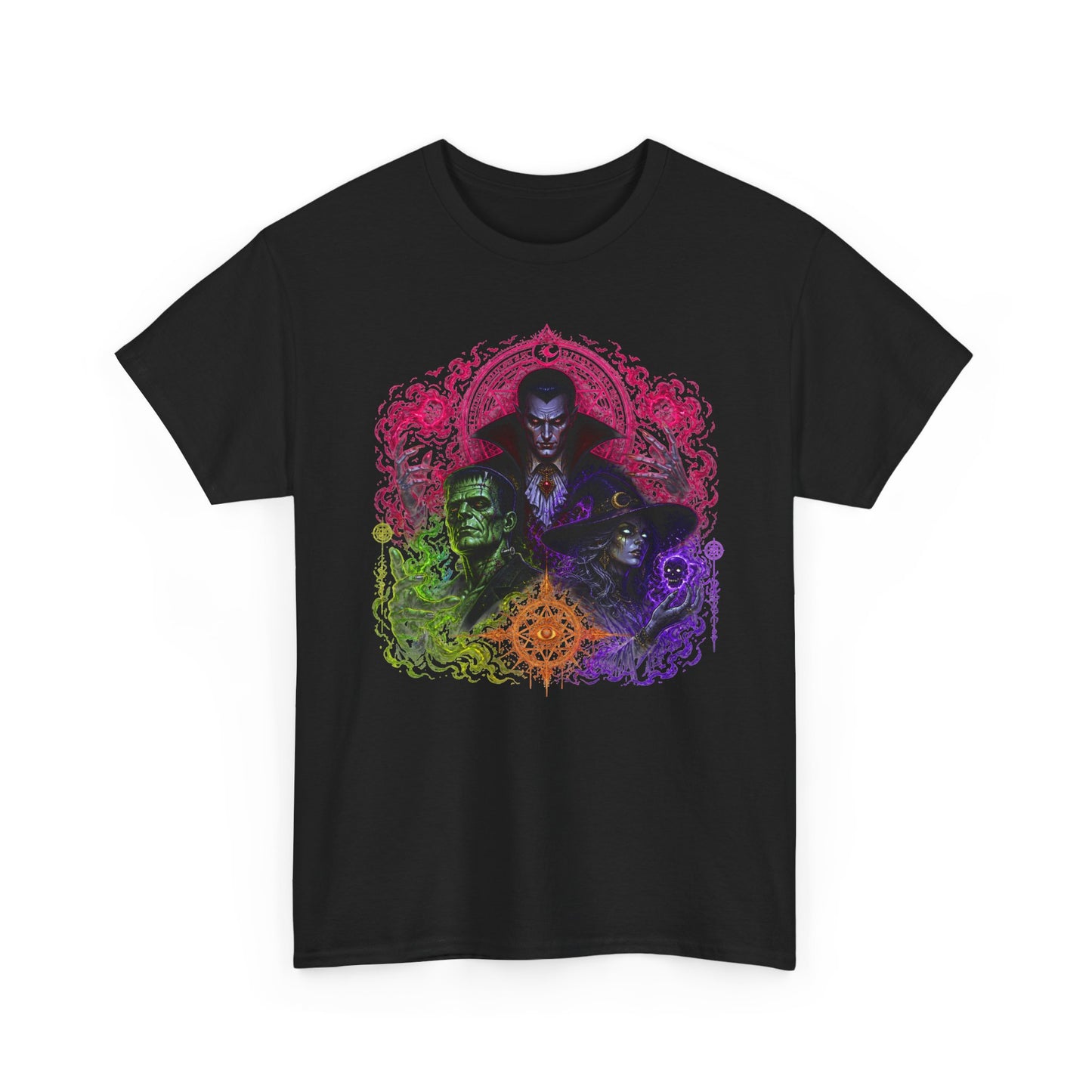 Mystic Vampire Trio T-Shirt — Gothic Rainbow Horror Art Tee