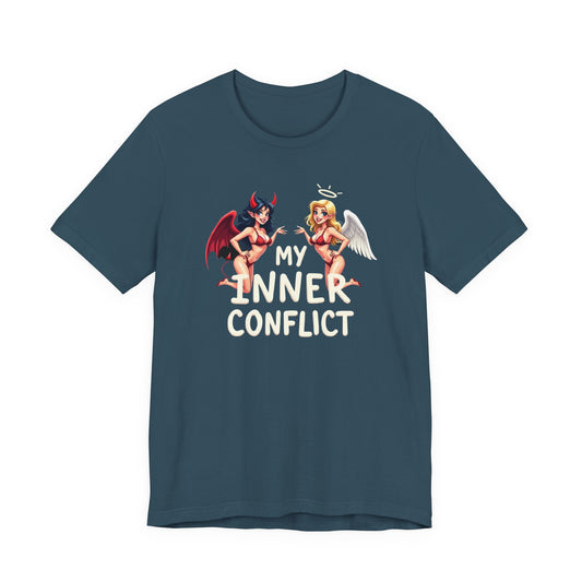 My Inner Conflict, Graphic Tee, Casual Wear, Halloween Gift, Unisex Shirt, Fashion Statement, Unique Style - Psychonaut Swag