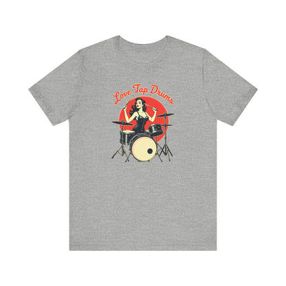 Love Tap Drums, Drummer Tee - Perfect for Music Lovers, Band Merch, Gifts for Musicians, Concerts, Casual Wear, Love Tap Drums - Psychonaut Swag
