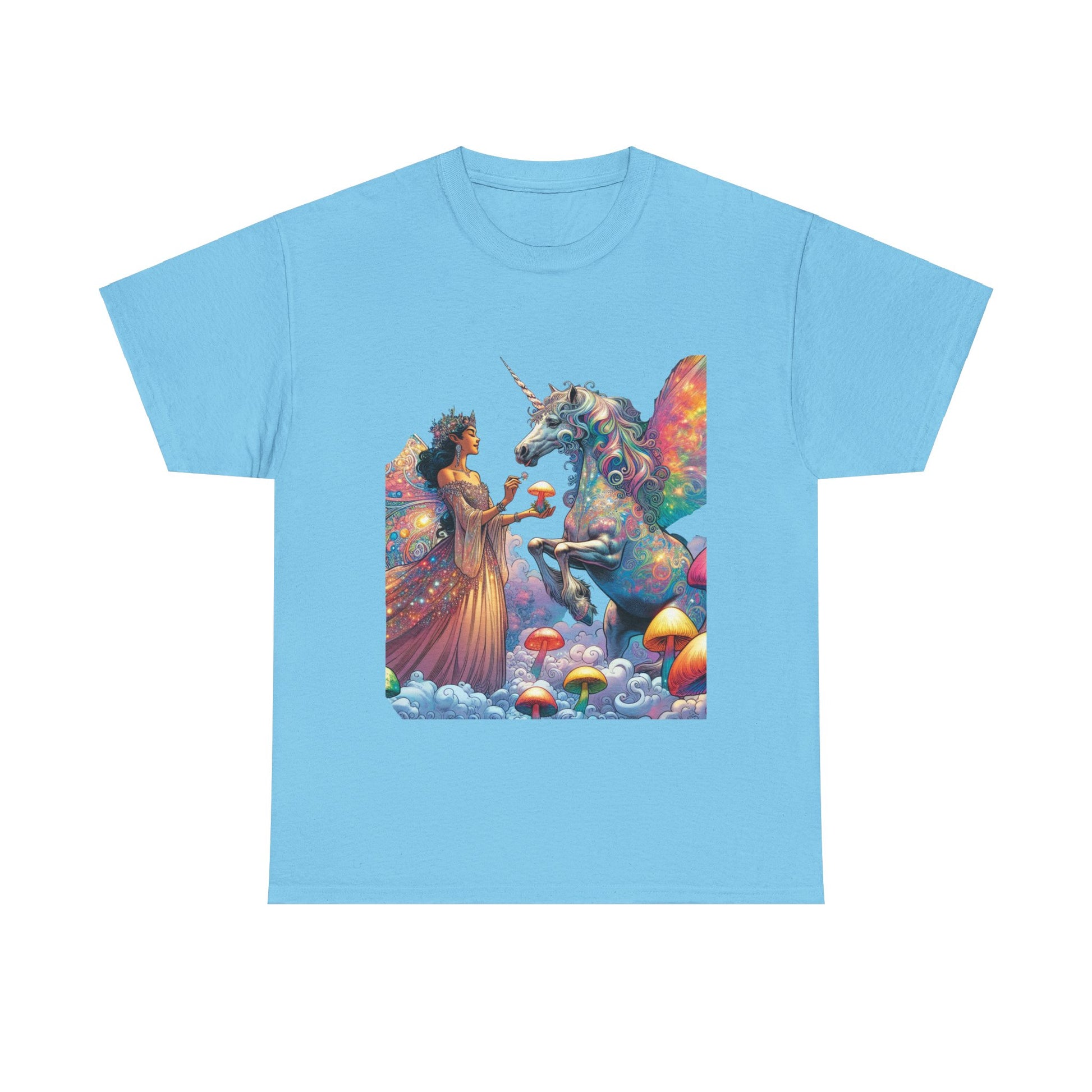 Graphic Tee - Fairy feeding a magical unicorn in the forest - Psychonaut Swag