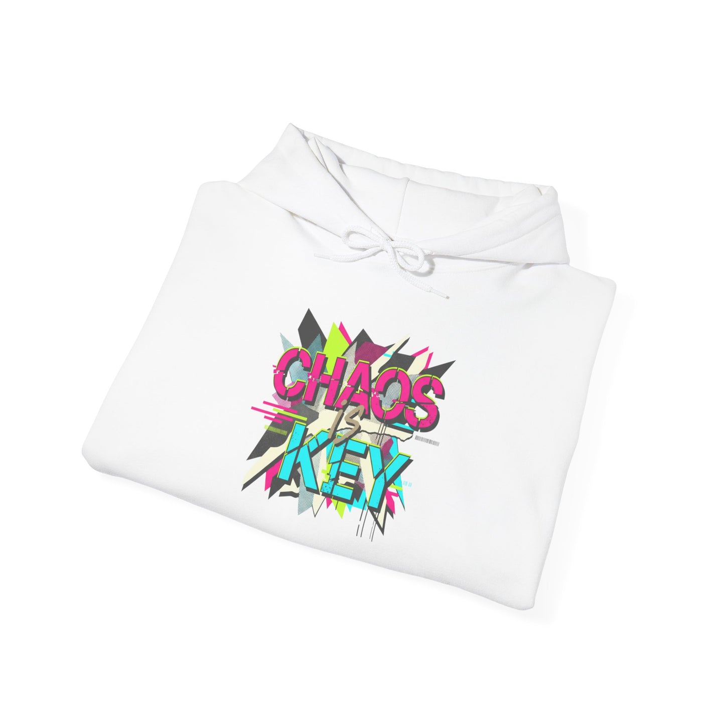 Chaos Key Hoodie — Retro Neon Graphic Pullover
