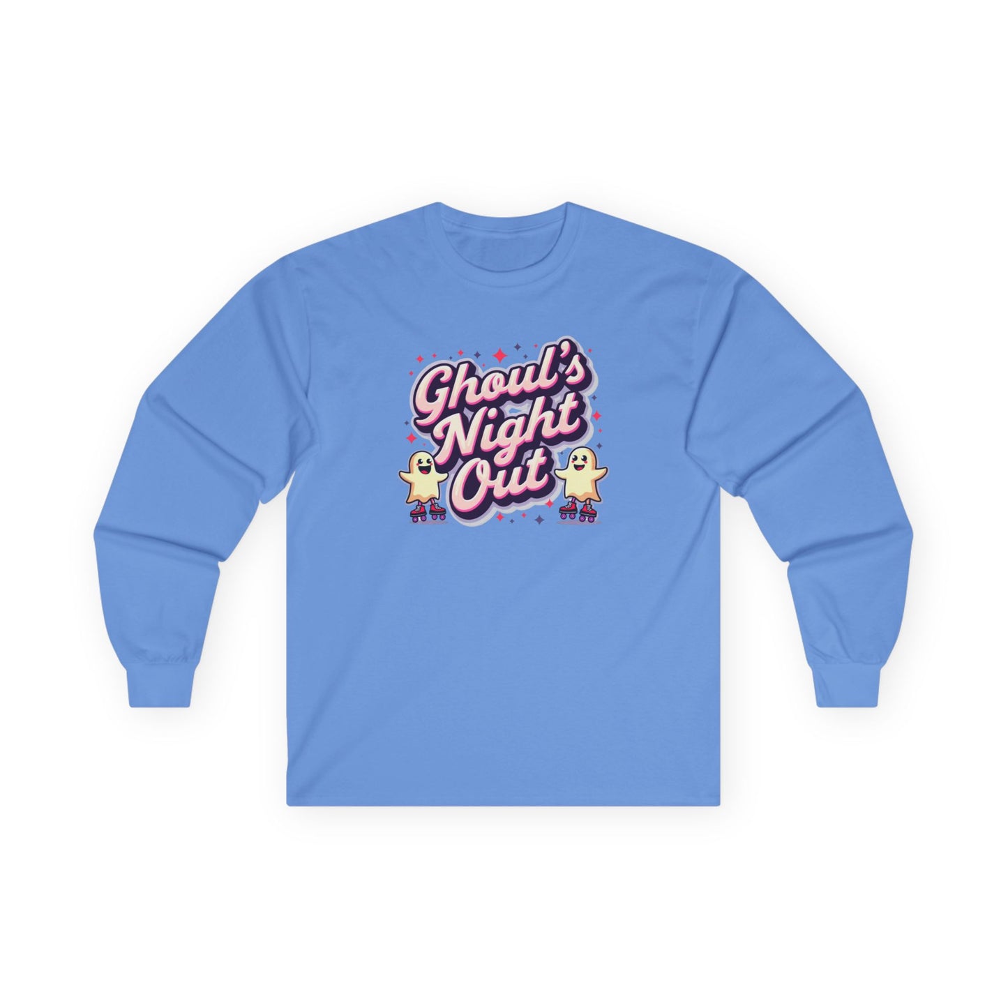 Ghoul's Night Out Long Sleeve Tee — Cute Halloween Ghost Graphic Shirt
