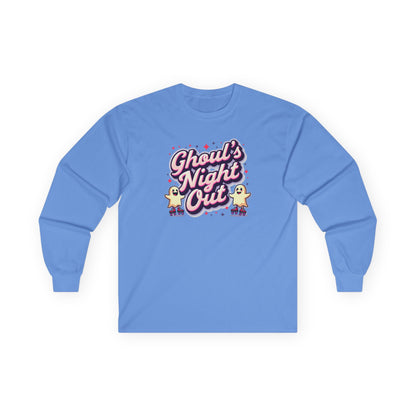 Ghoul's Night Out Long Sleeve Tee — Cute Halloween Ghost Graphic Shirt