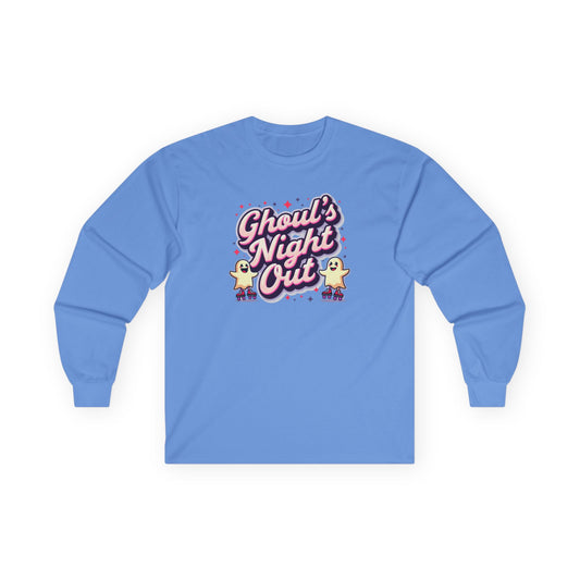 Ghoul's Night Out Long Sleeve Tee — Cute Halloween Ghost Graphic Shirt