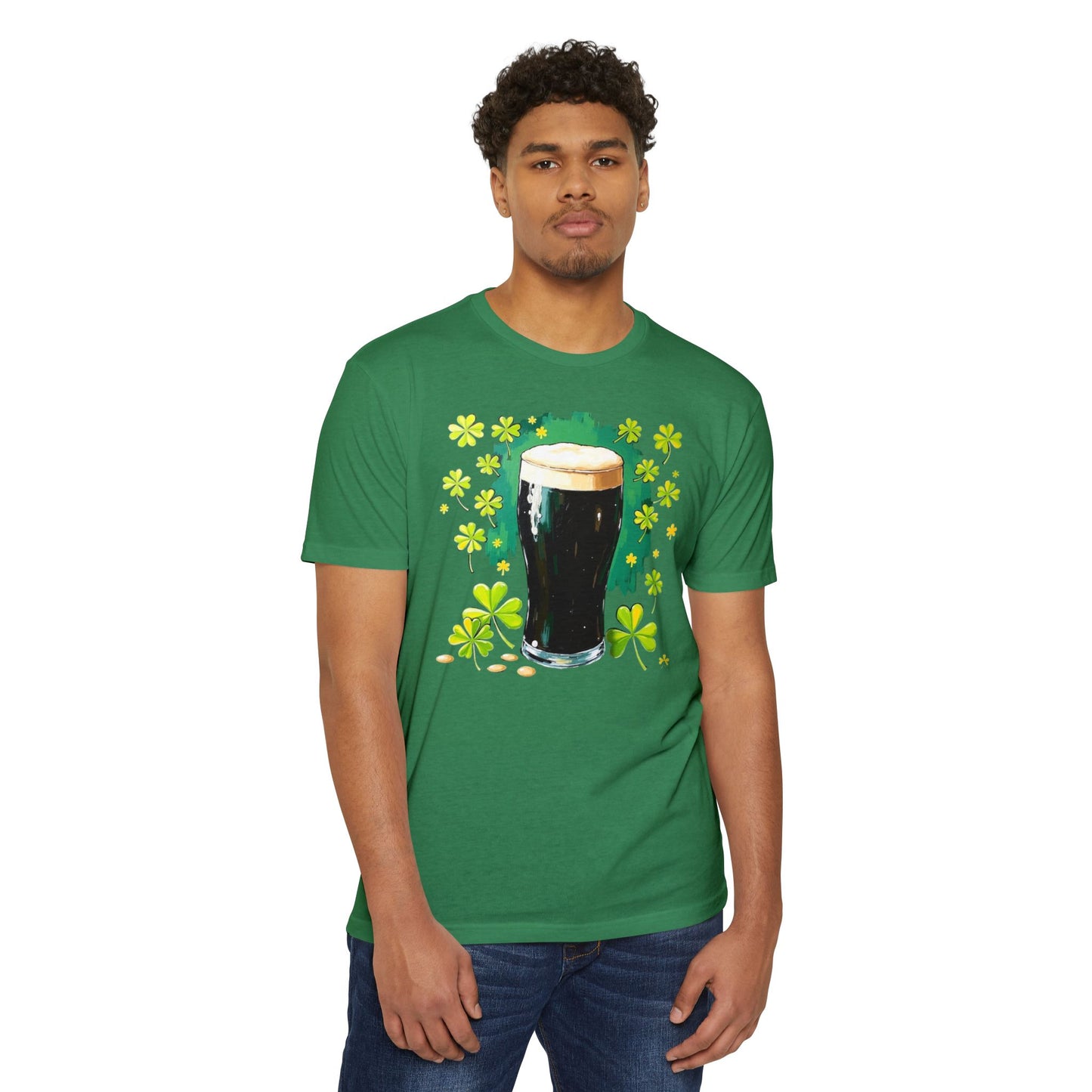 St. Patrick's Day Pint T-Shirt — Irish Beer Shamrock Design