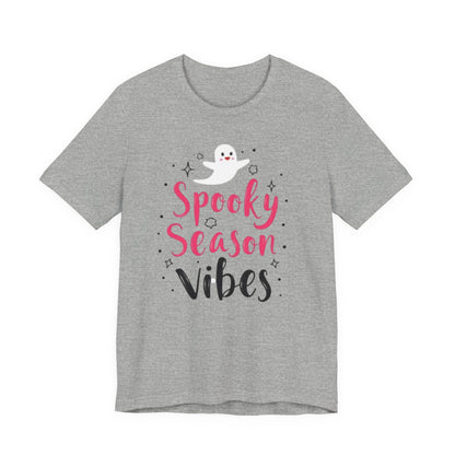 Spooky Season Vibes Tee, Halloween T-Shirt, Unisex Ghost Shirt, Cute Fall Apparel, Casual Halloween Outfit, Halloween Gift