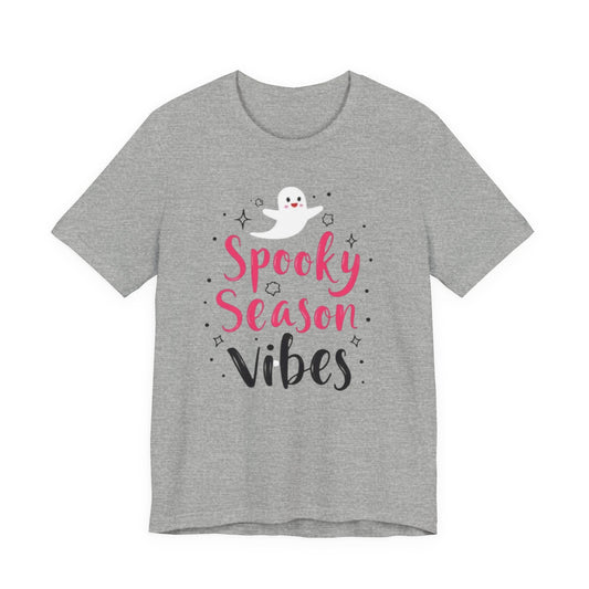 Spooky Season Vibes Tee, Halloween T-Shirt, Unisex Ghost Shirt, Cute Fall Apparel, Casual Halloween Outfit, Halloween Gift