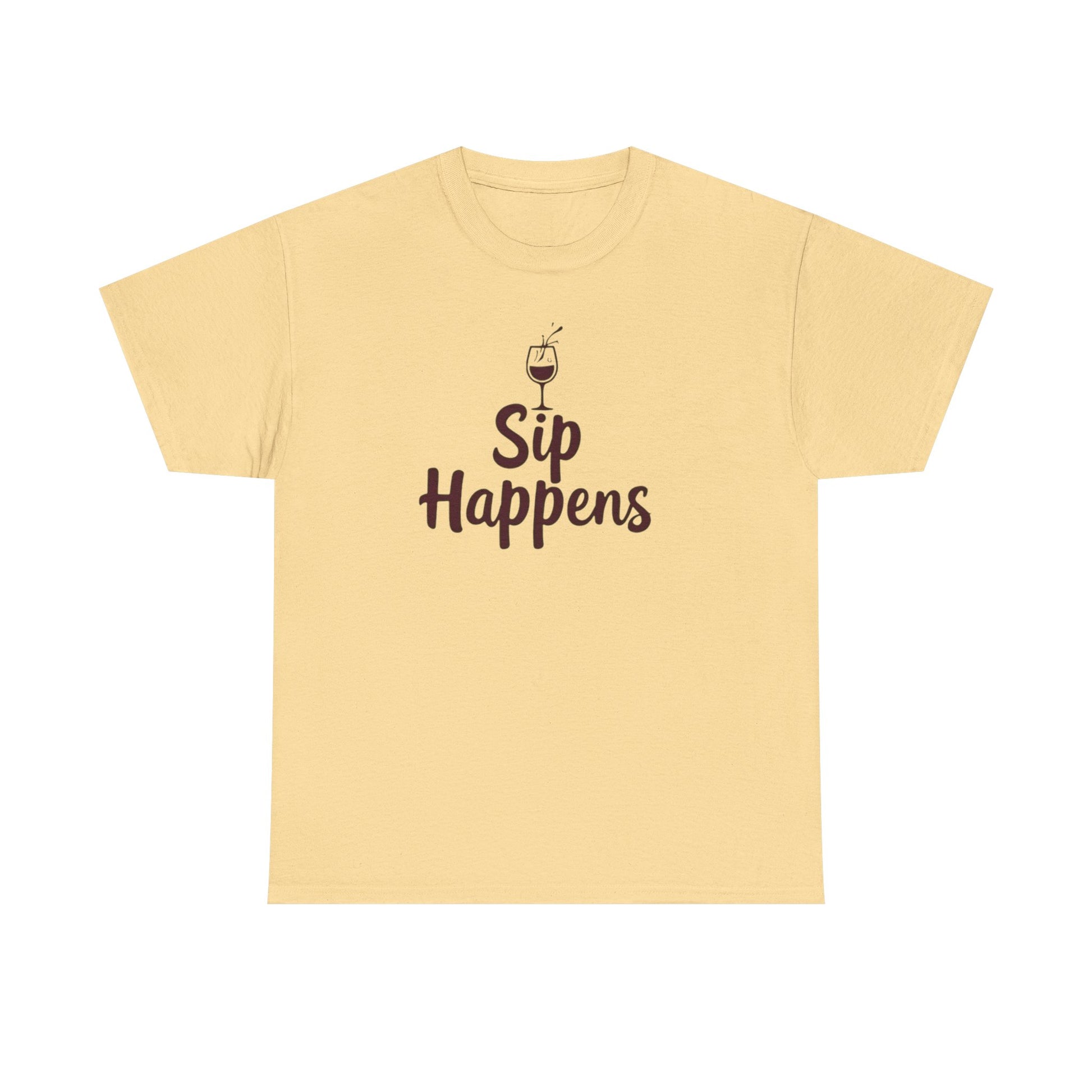 Sip Happens Unisex Heavy Cotton Tee - Funny Graphic Shirt, Casual Wear, Gift for Coffee Lovers, Everyday Comfort, Birthday Party T-Shirt - Psychonaut Swag