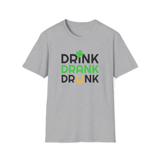 Drink Drank Drunk T-Shirt — St. Patrick’s Day Shamrock & Horseshoe Party Tee