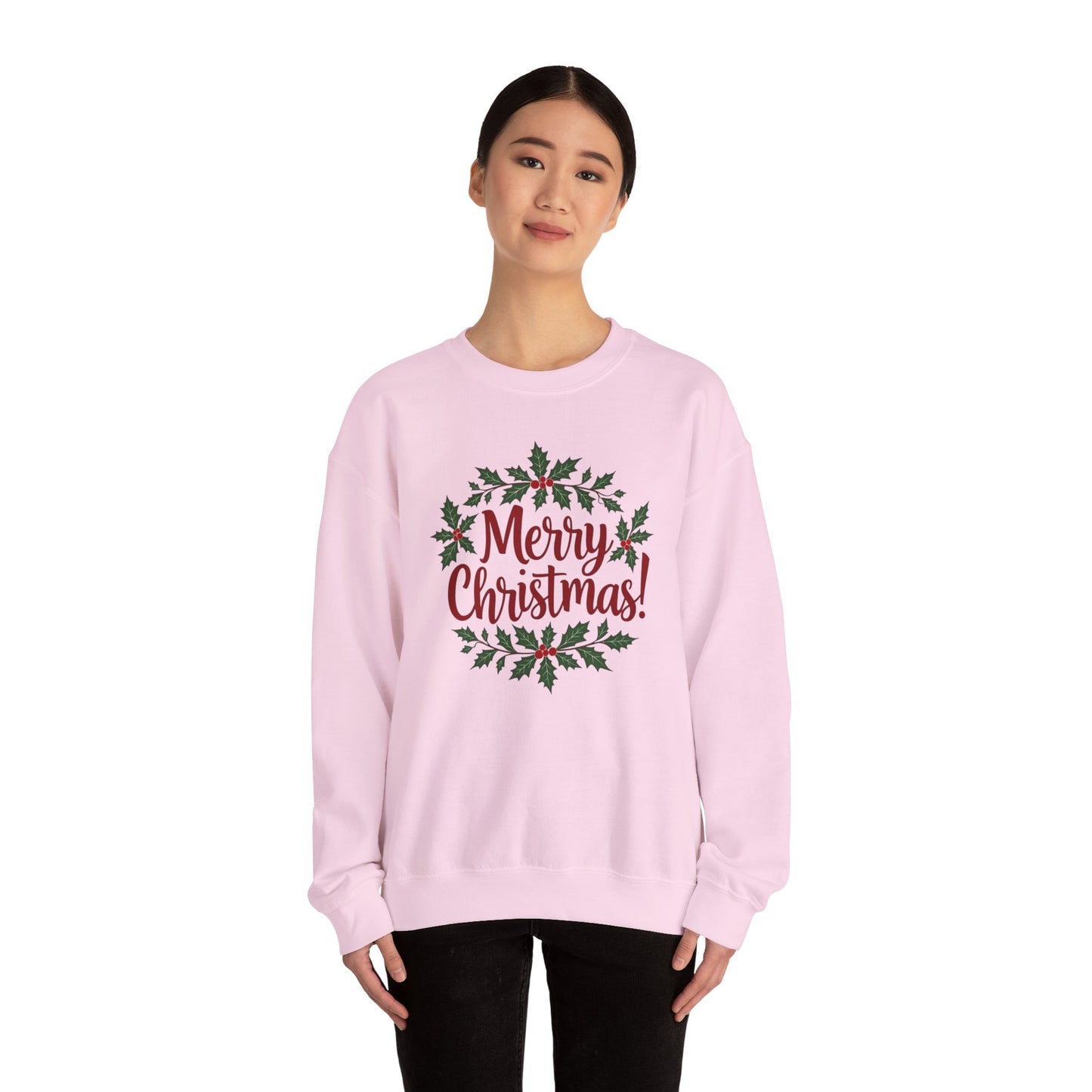 MERRY CHRISTMAS wreath, Crewneck Sweatshirt