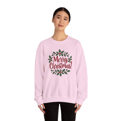 MERRY CHRISTMAS wreath, Crewneck Sweatshirt