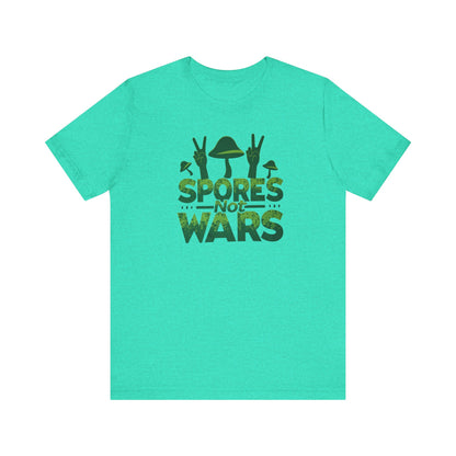 Spores Not Wars - Eco-Friendly Statement Shirt, Casual Wear, Gift for Nature Lovers, Unique Graphic Tee, Sustainable Fashion - Psychonaut Swag