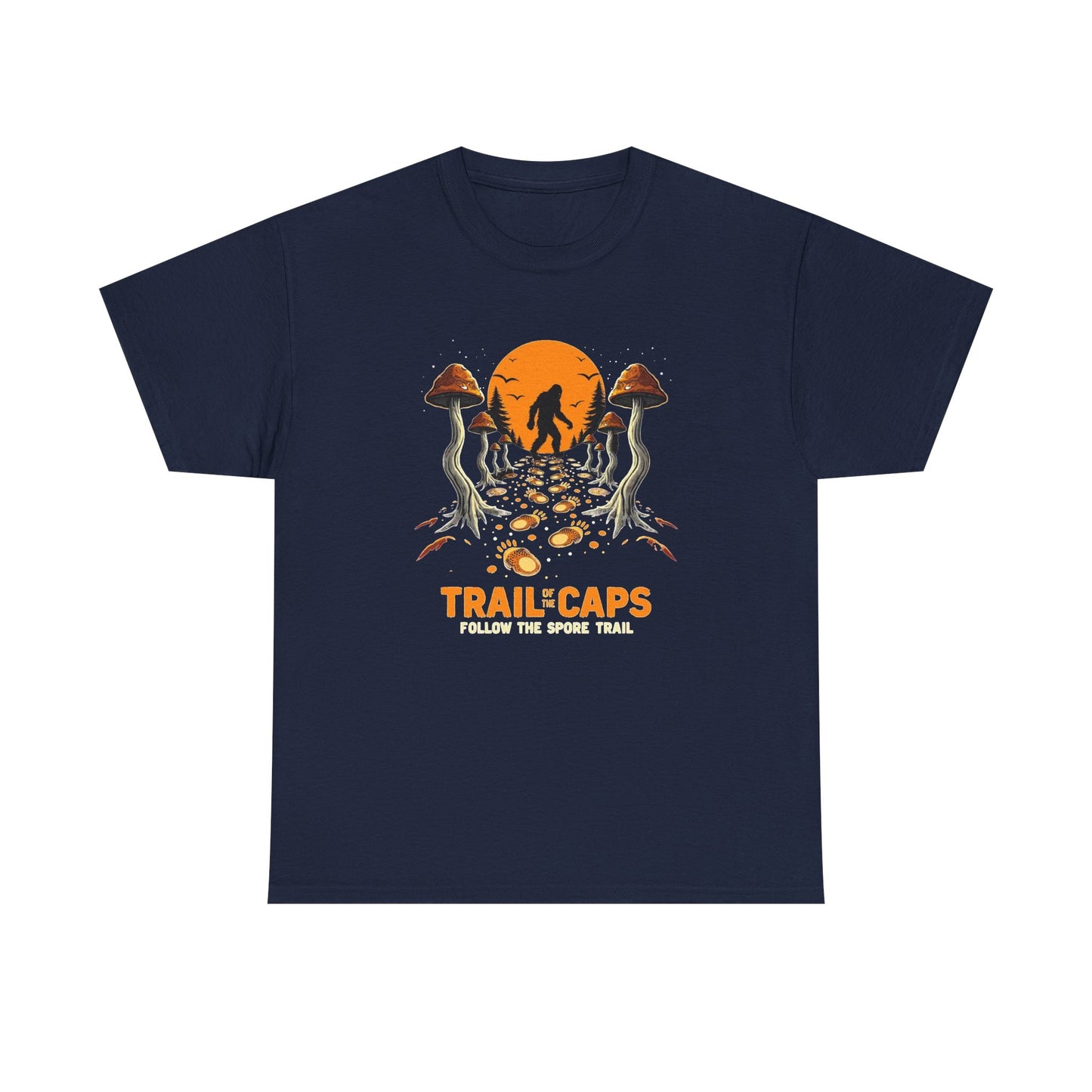 Trailcaps Mushroom Tee — “Follow the Spore Trail” Forest Adventure Shirt