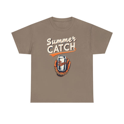 Summer Catch Tee, Casual Summer Shirt, Gift for Beer Lovers, Fun Graphic T-Shirt, Perfect for BBQs and Picnics - Psychonaut Swag