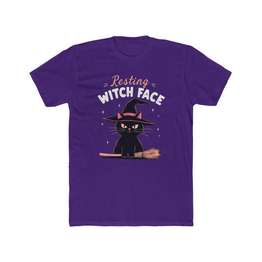 Resting Witch Face Tee - Cute Cat Graphic T-Shirt, Halloween Shirt, Fall Apparel, Unisex Crew Neck, Gift for Cat Lovers