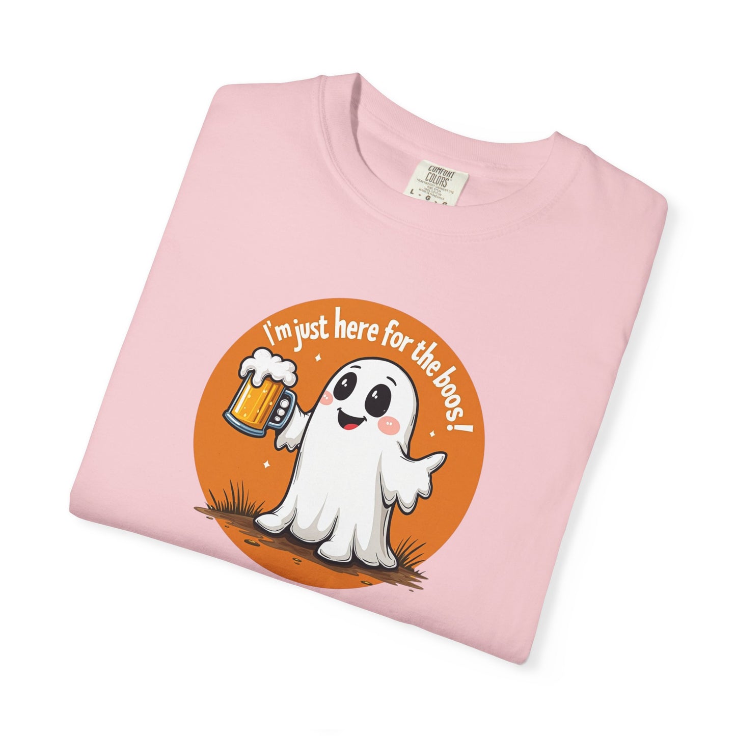 Halloween Ghost Beer T-Shirt — "I’m Just Here for the Boos" Cute Spooky Tee