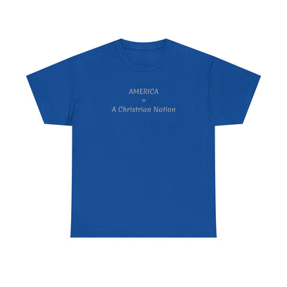 A Christian Nation T-Shirt — Crucifix Over American Flag Graphic Tee
