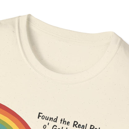 T‑Shirt — "Found the Real Pot of Gold" Rainbow & Leprechaun Cat Graphic