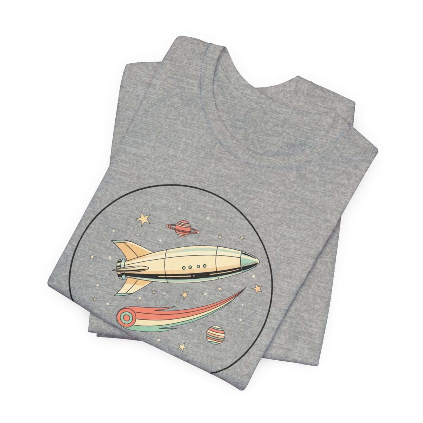 Lunar Excursion Rocket T‑Shirt — Retro Space Graphic Tee