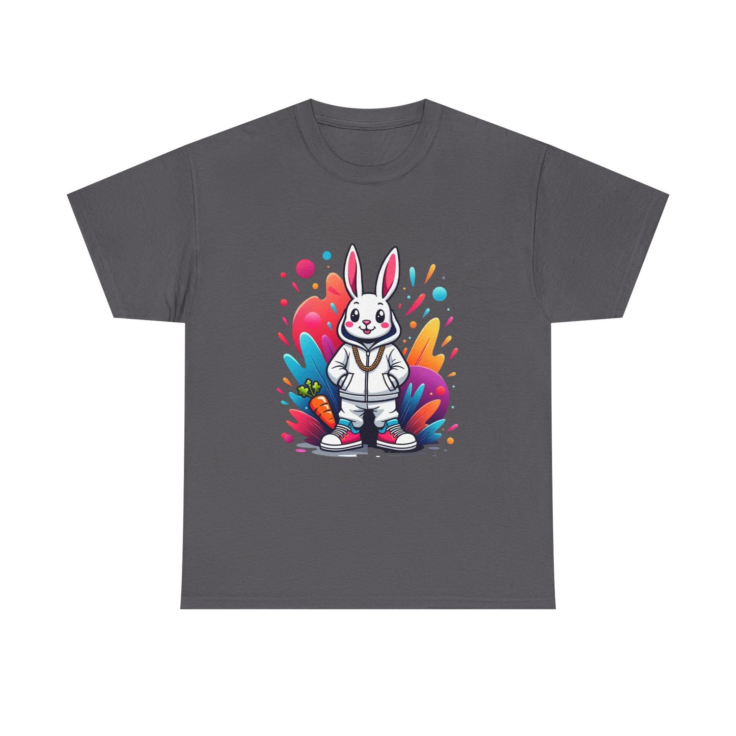 Easter Bunny Graphic Tee — Cute Cartoon Rabbit with Carrot