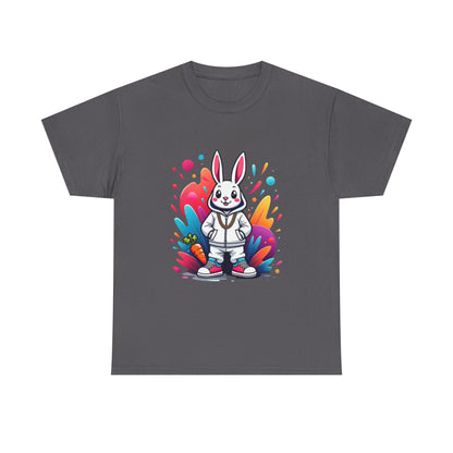 Easter Bunny Graphic Tee — Cute Cartoon Rabbit with Carrot
