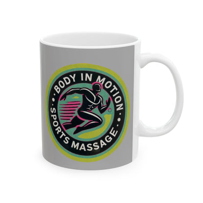 Sports Massage Mug — "Body in Motion" Ceramic Coffee Cup (11oz, 15oz)