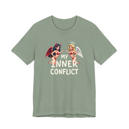 My Inner Conflict, Graphic Tee, Casual Wear, Halloween Gift, Unisex Shirt, Fashion Statement, Unique Style - Psychonaut Swag