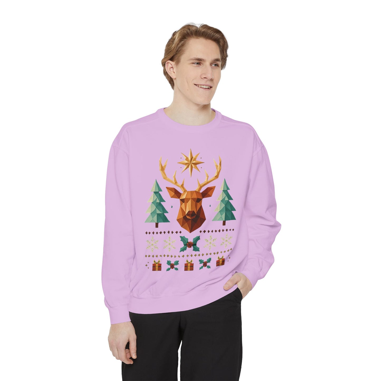 Reindeer Forest Sweatshirt — Vintage Holiday Moose Crewneck
