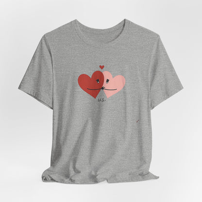 T-Shirt — Cute Kissing Hearts "Us" Valentine Tee