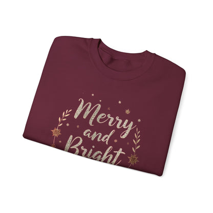 Merry and Bright Crewneck Sweatshirt — Holiday Christmas Sweatshirt