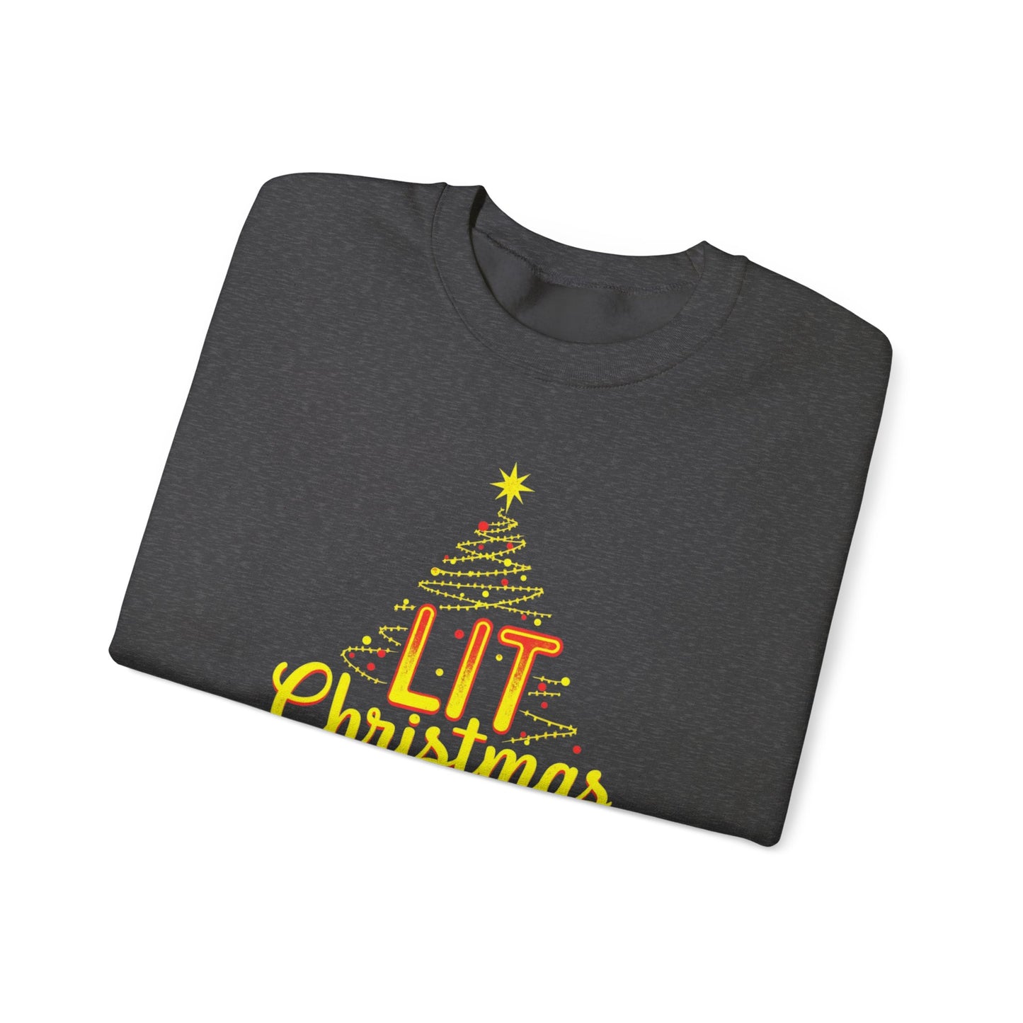 Christmas Sweatshirt - "Lit Christmas" Festive Holiday Crewneck