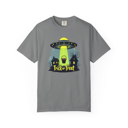Halloween UFO Trick or Treat T-Shirt — Alien Abduction Spooky Tee