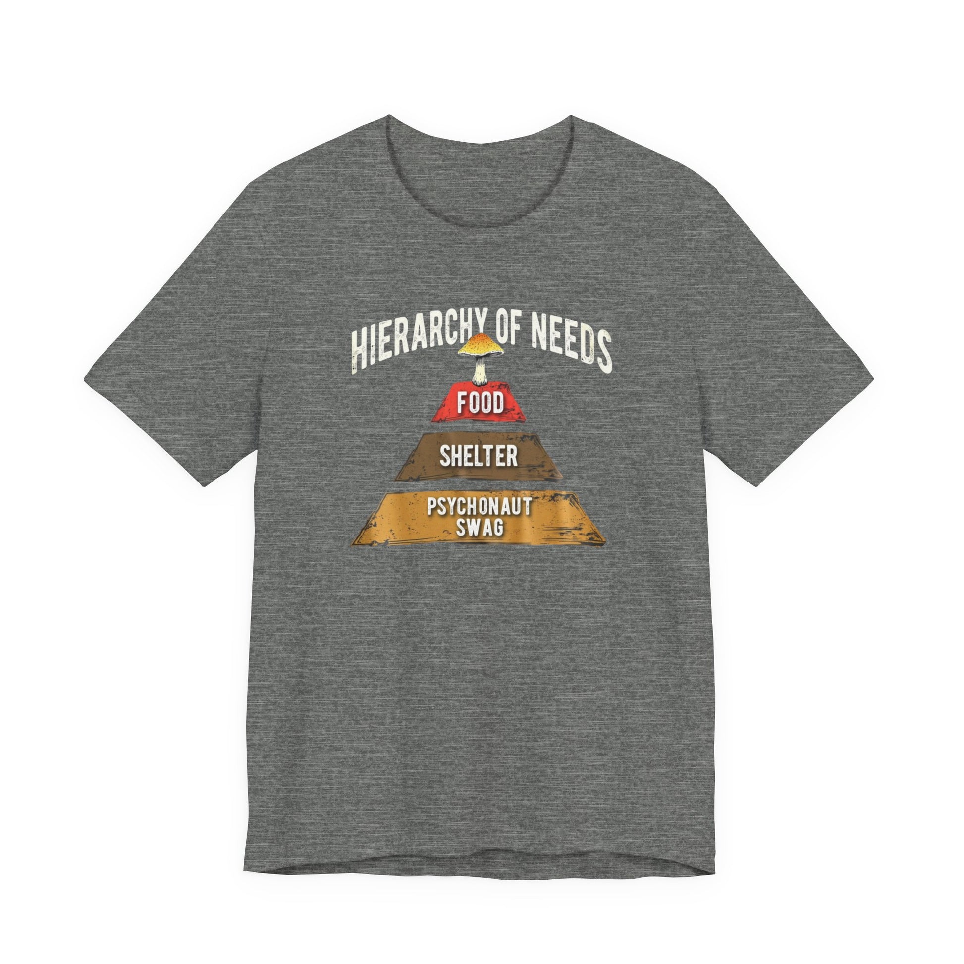 Hierarchy of Needs Tee, Unisex Short Sleeve Shirt, Casual Wear, Gift for Psychonauts, Fun Graphic Shirt, Perfect for Festivals - Psychonaut Swag