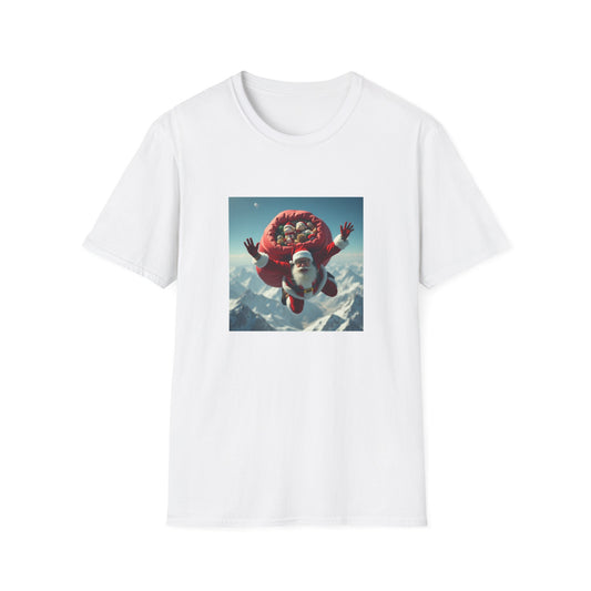 Skydiving Santa, Unisex Softstyle T-Shirt