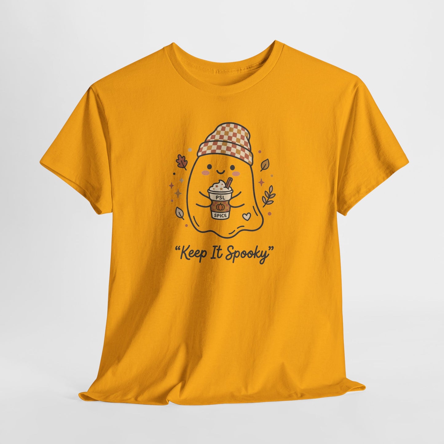 Keep It Spooky Ghost Tee — Cute Fall Halloween Shirt with Pumpkin Latte