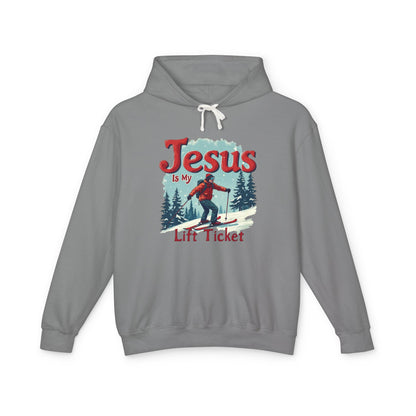 Jesus Is My Lift Ticket Hoodie — Christian Skiing Pullover