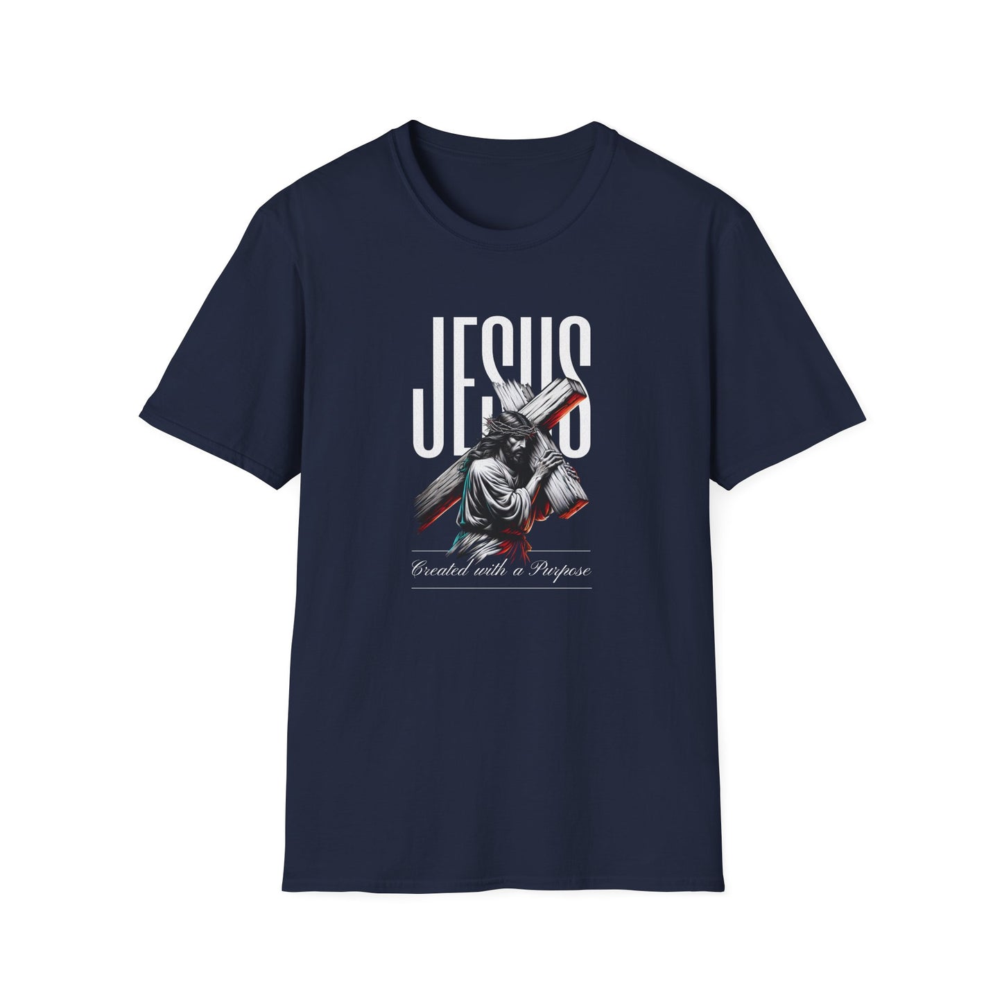 Jesus Cross T-Shirt — 'Jesus' Graphic Faith Tee for Christians