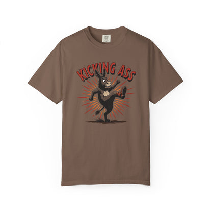 Kicking Donkey, Unisex T-Shirt | Funny Graphic Tee, Casual Wear, Humor Gift, Birthday Surprise, Motivational Apparel - Psychonaut Swag