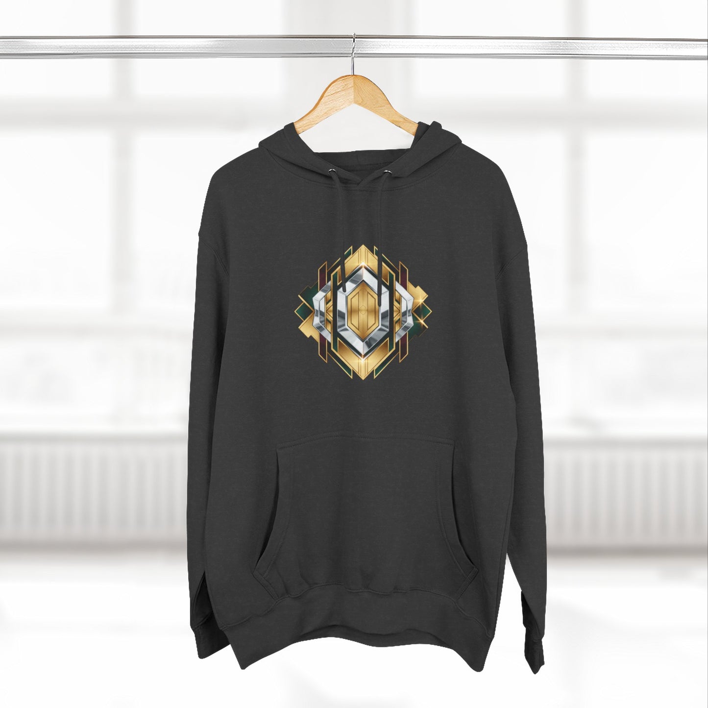 Geometric Gold Crest Hoodie